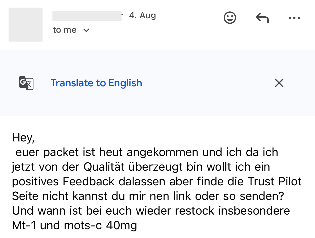 Kundenbewertung